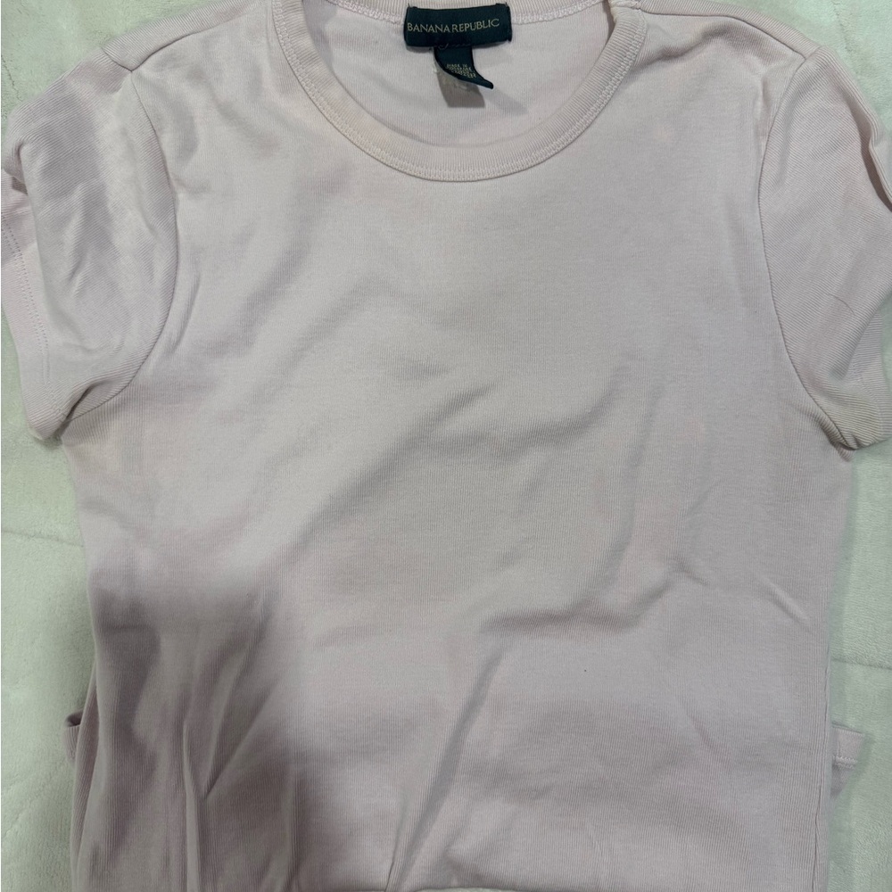 Banana Republic pink Fitted Short Sleeve T-Shirt